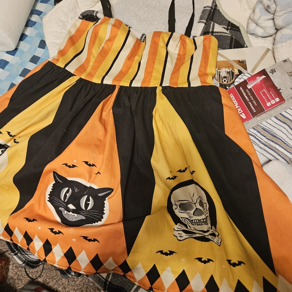 Candy corn cat dress